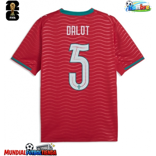 Camiseta Portugal Diogo Dalot #5 Primera Equipación Replica Mundial 2026 mangas cortas